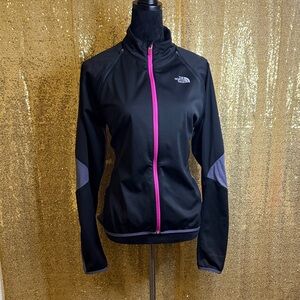 The North Face Women's Black Jacket  with  Purple Accents (sleeves are removable